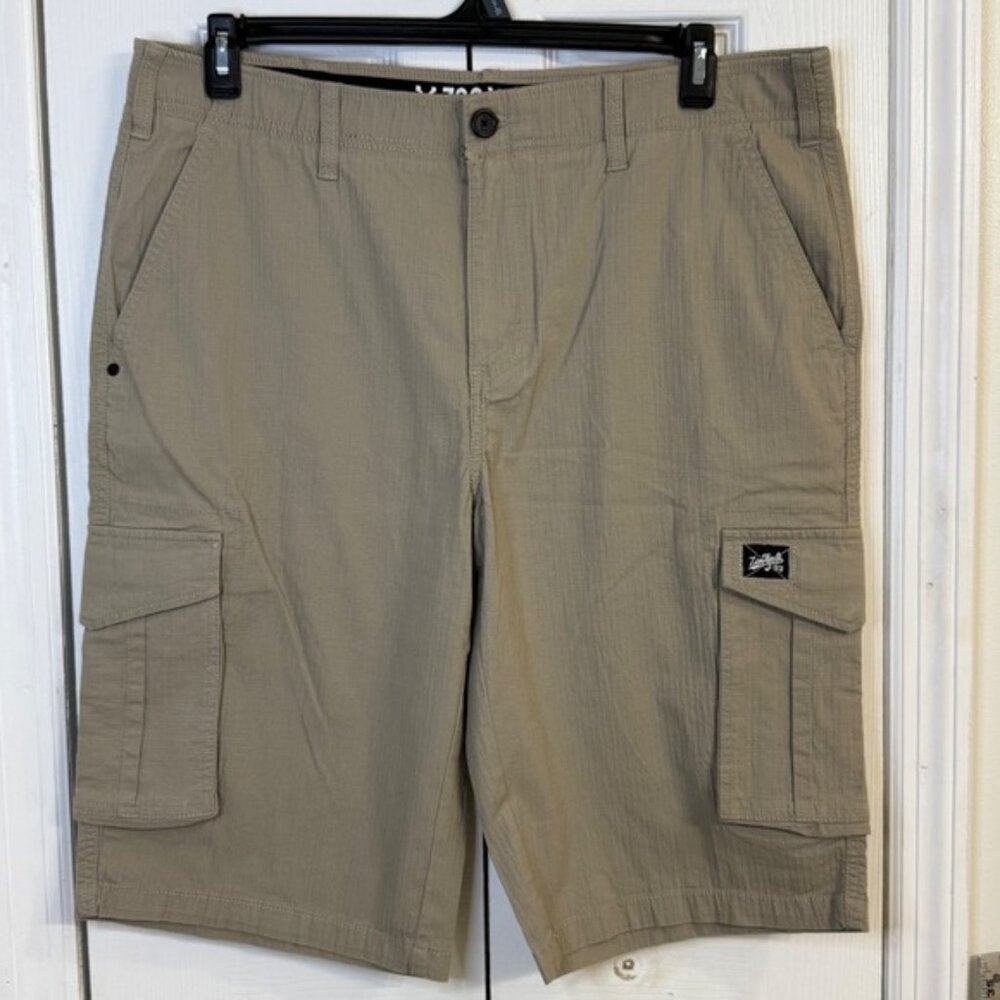 Vtg Zoo York Cargo Shorts Mens 36 beige Unbreakable Ripstop Skater Stretch Y2K